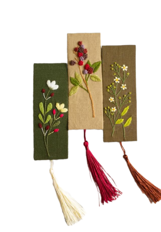 Floral Embroidered Bookmark