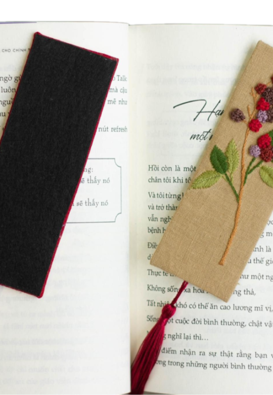 Floral Embroidered Bookmark